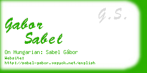 gabor sabel business card